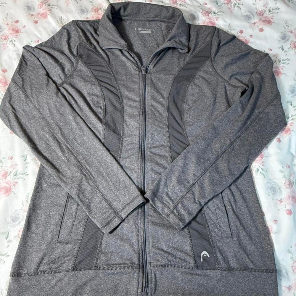 Head Gray Full Zip Athletic Sweatshirt Jacket Women's Large